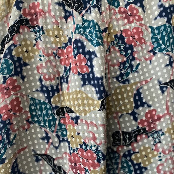 Anna Sui x Anthropologie Gray Swiss Dot Muted Floral Boho Mini Dress, Size S - Picture 2 of 5